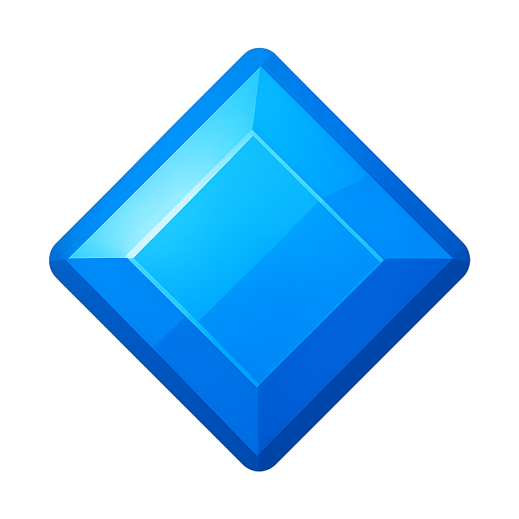 Shiny blue gem