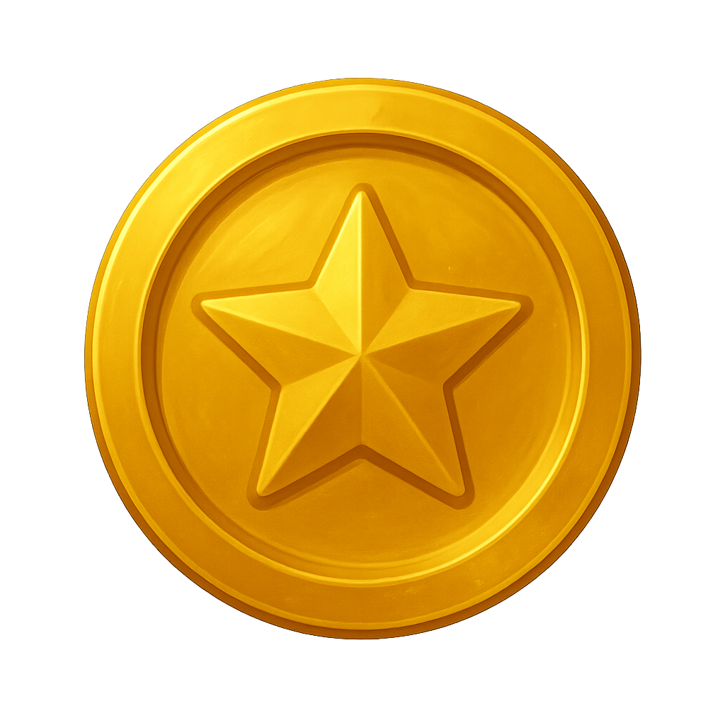 A shiny star coin